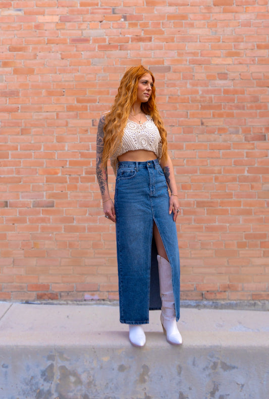 KanCan 90’s Denim Maxi Skirt