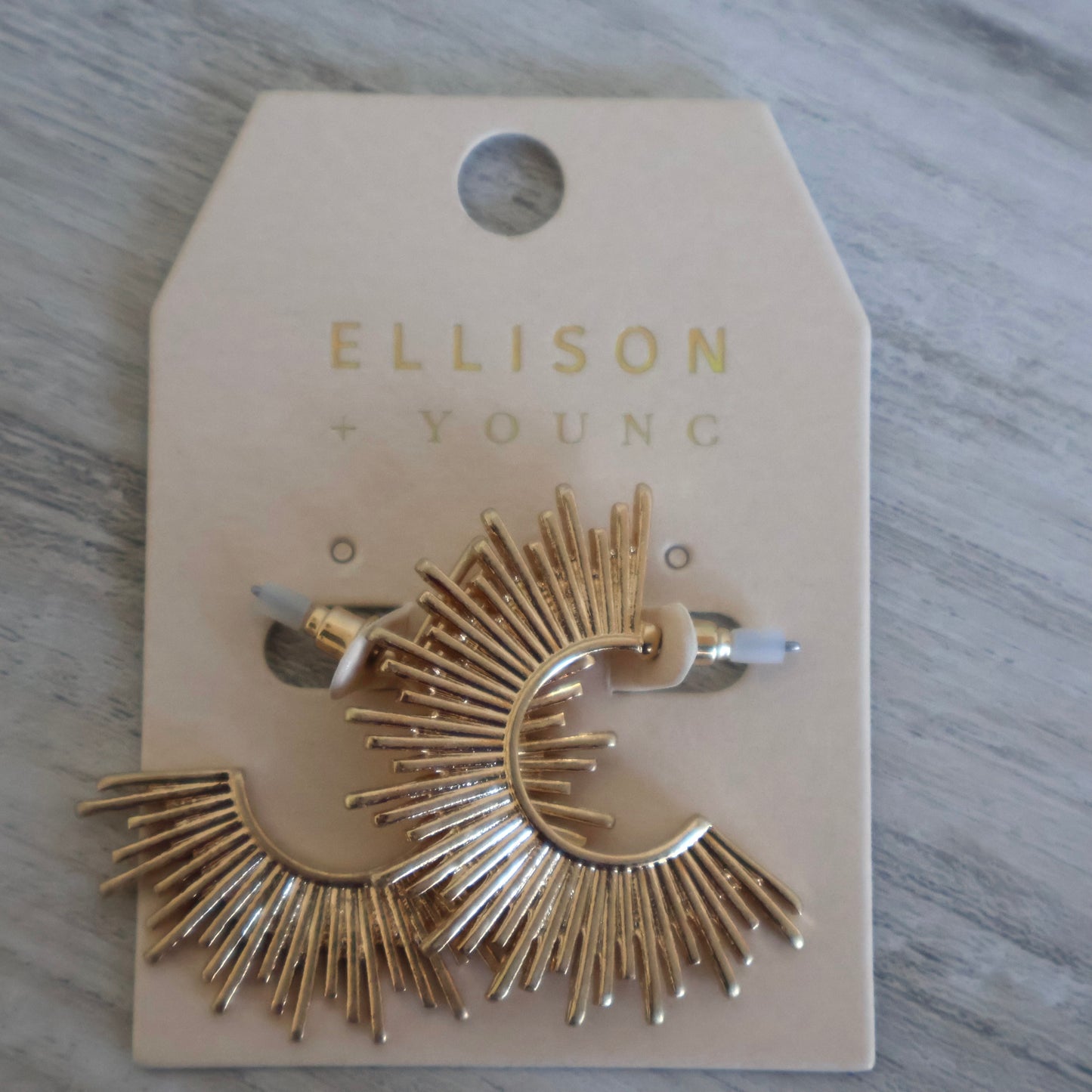 Half Hoop Sun Earrings