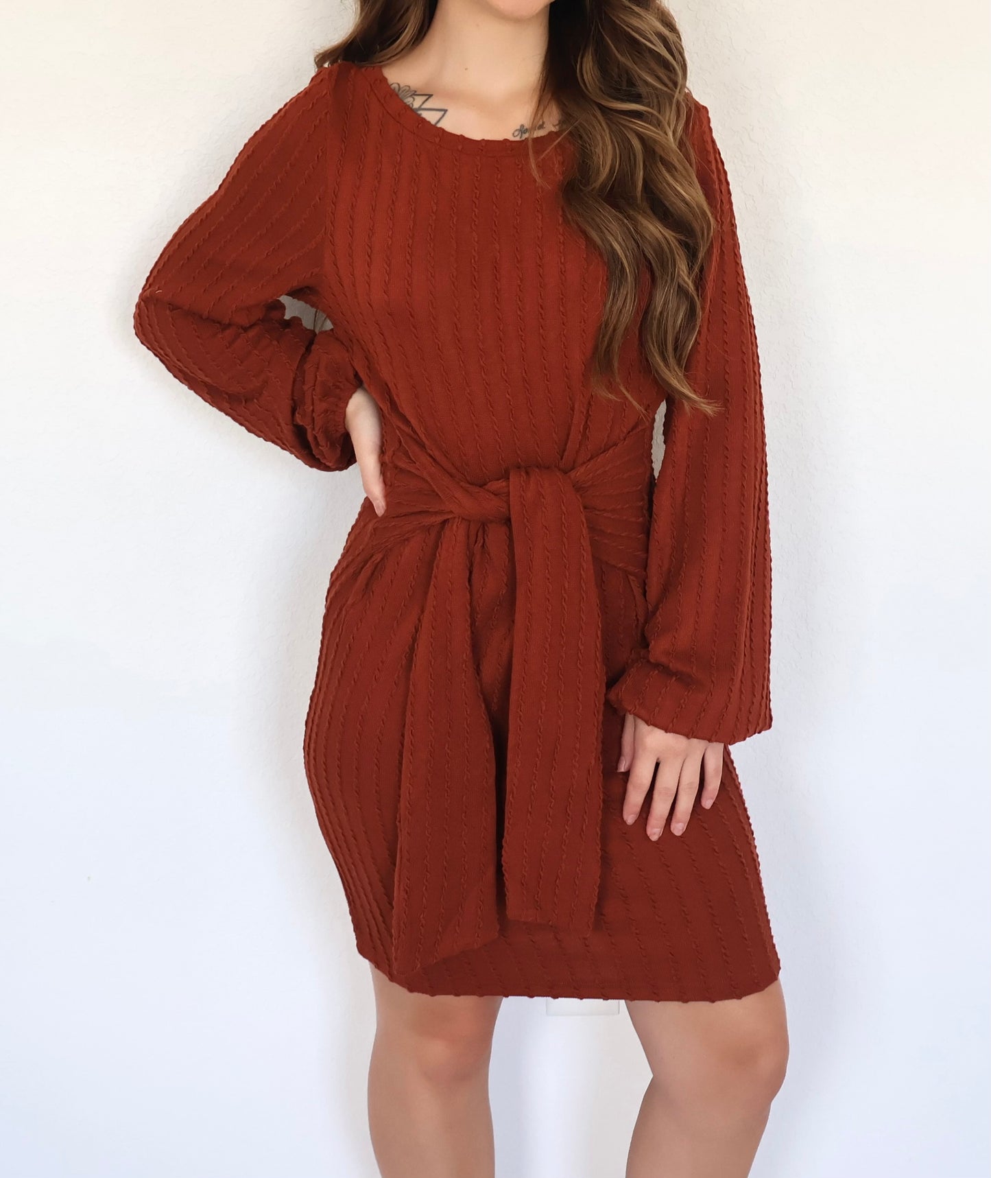 Red Brown BodyCon Dress